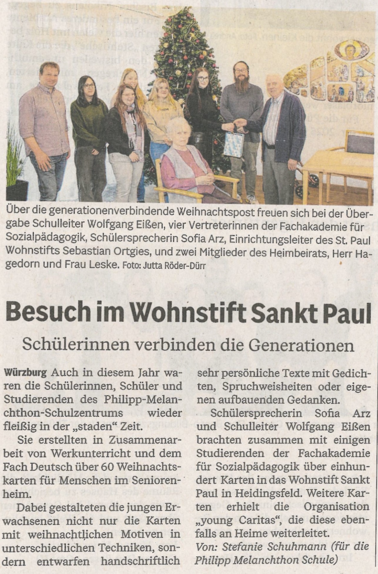 Weihnachtspost für Sankt Paul von der Fachakademie